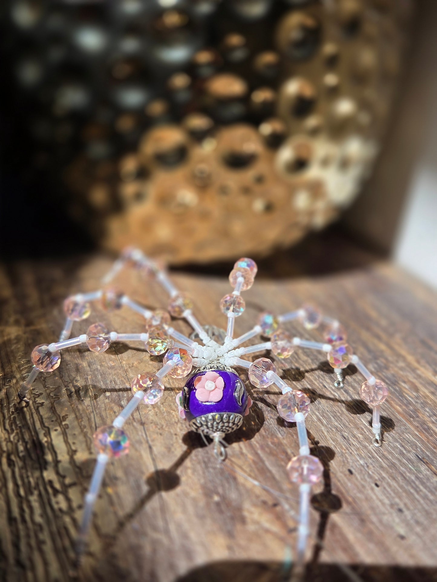 Beaded Sparkle Spider 🌹Pink/Purple