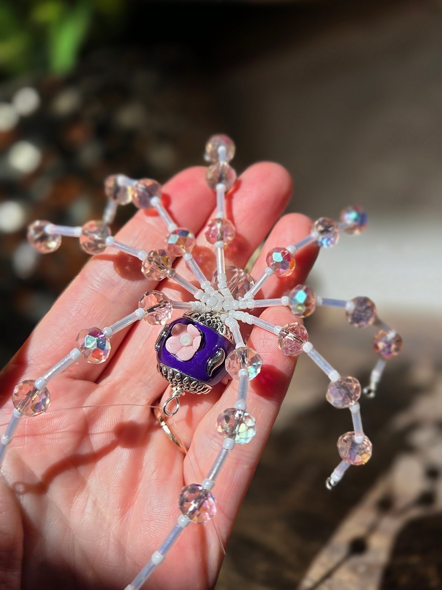 Beaded Sparkle Spider 🌹Pink/Purple