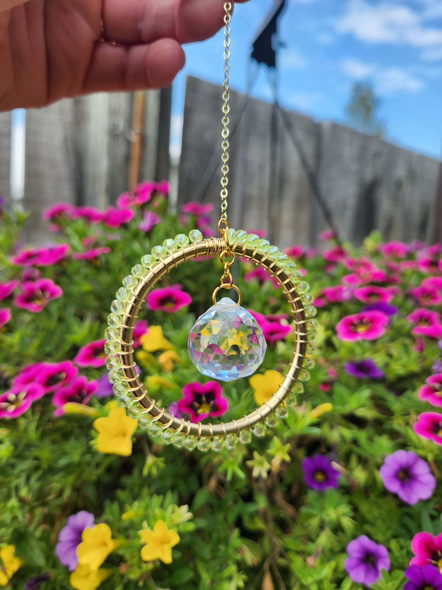 Green Crystal Sun Catcher