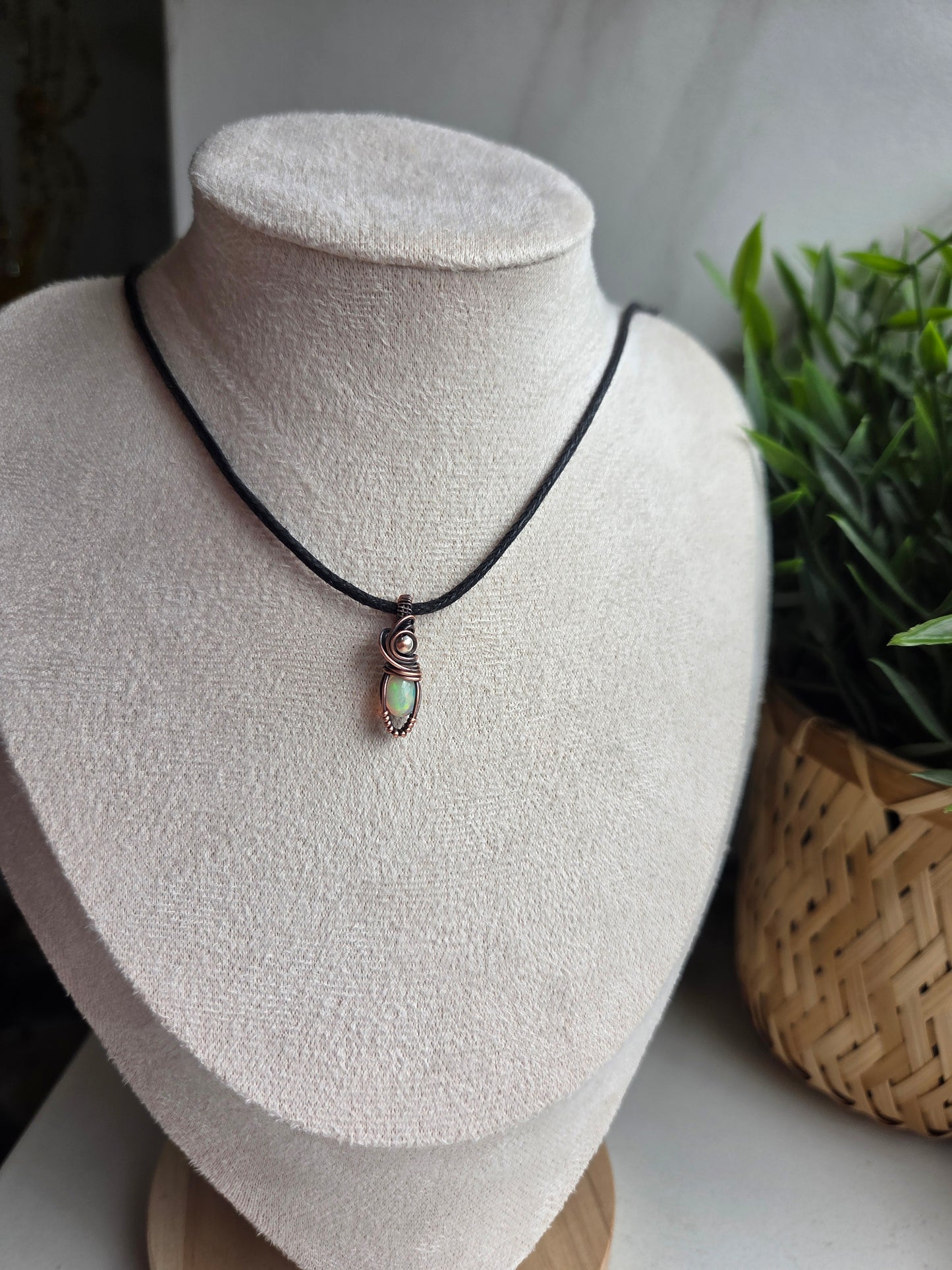 ✨ Ember Spark – Ethiopian Fire Opal Mini Necklace 🔥
