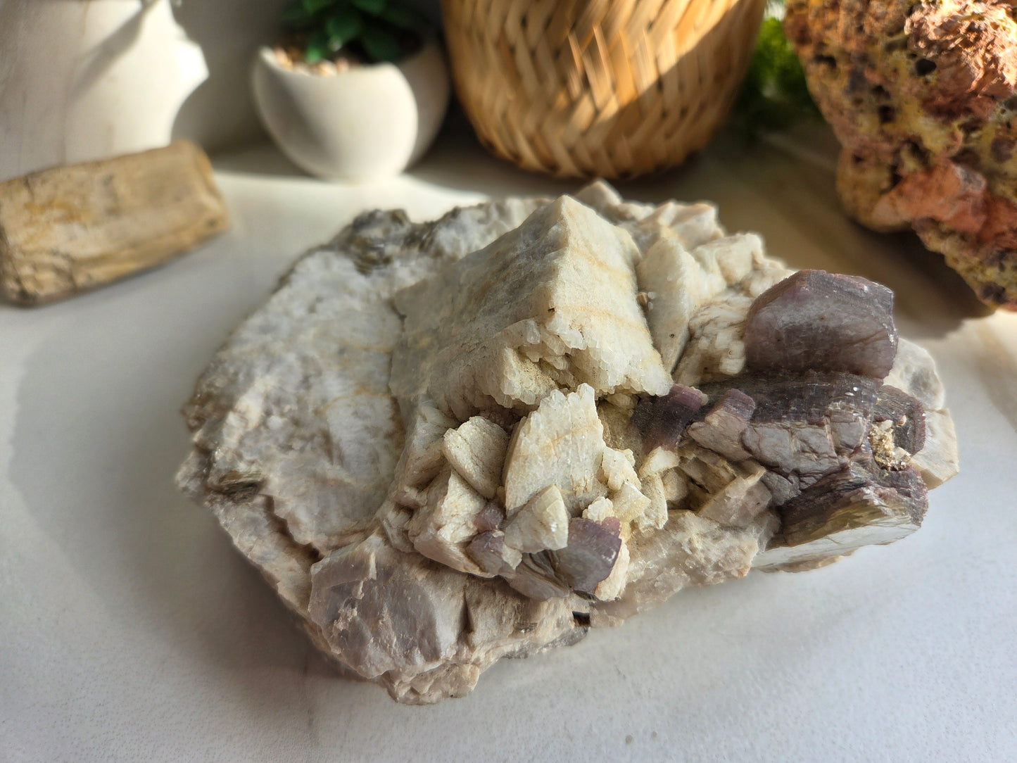 Raw Lepidolite with Clevelandite Feldspar Specimen 😍
