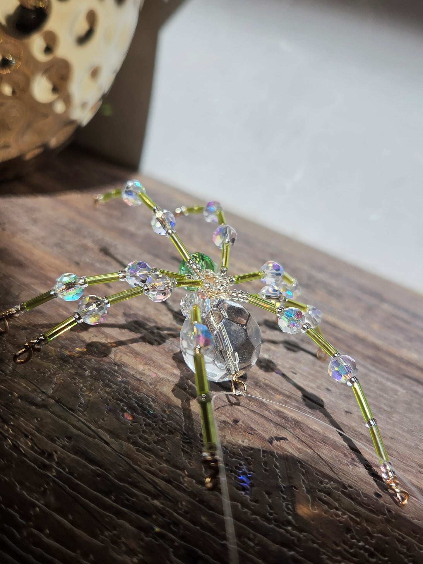 Beaded Sparkle Spider 💚 Light Green