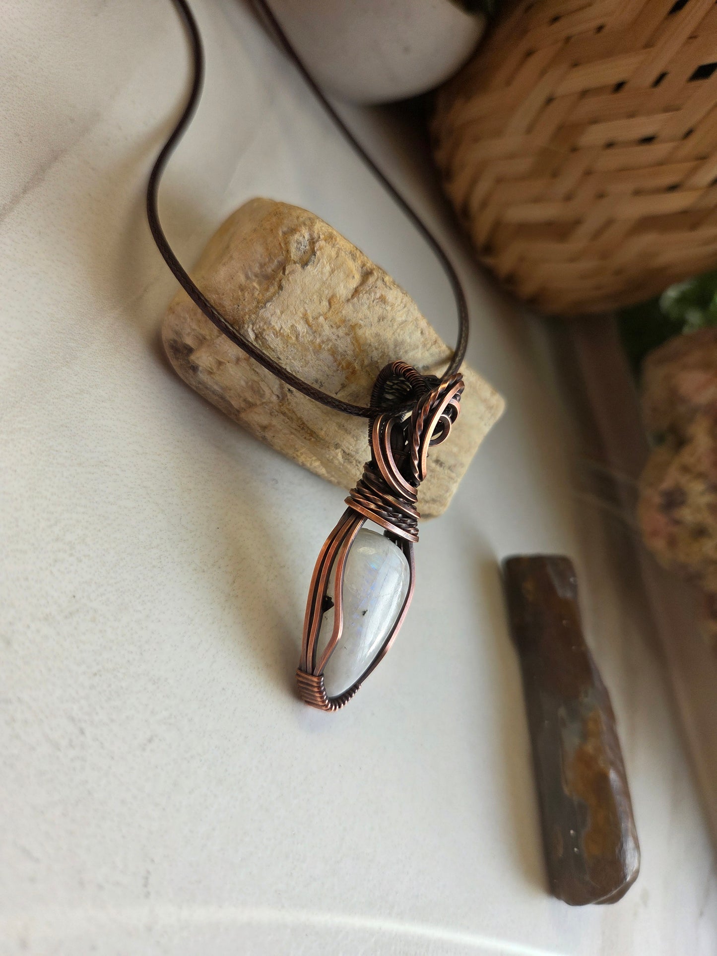 Rainbow Moonstone Necklace 🌈🌙