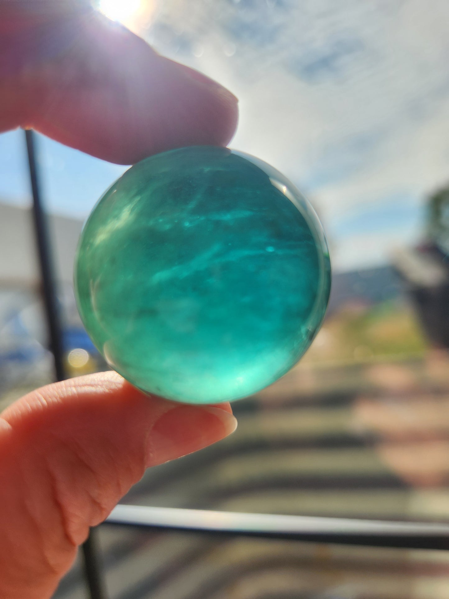 Green Fluorite Sphere