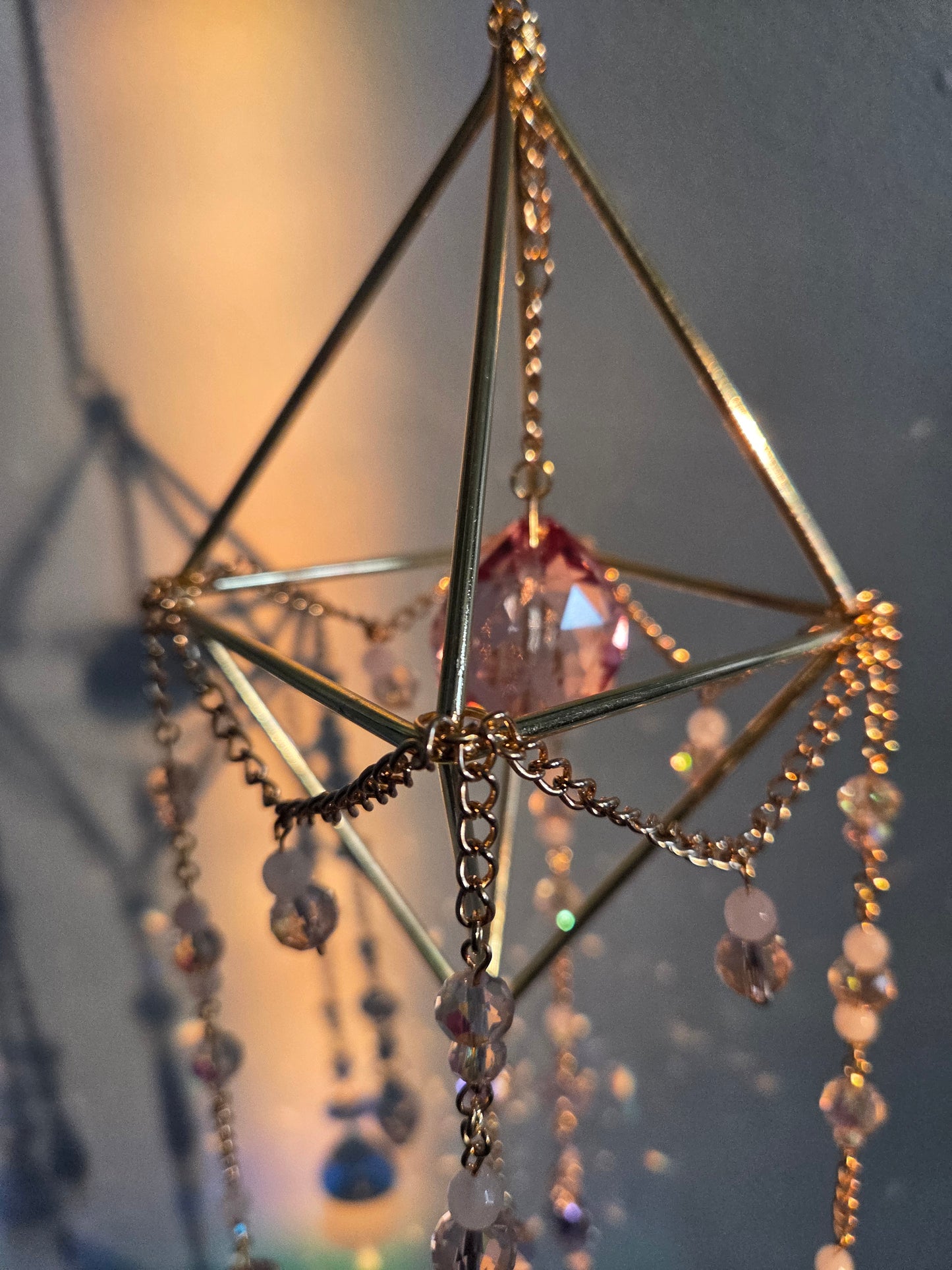 Rose Quartz Hummingbird Suncatcher ☀️