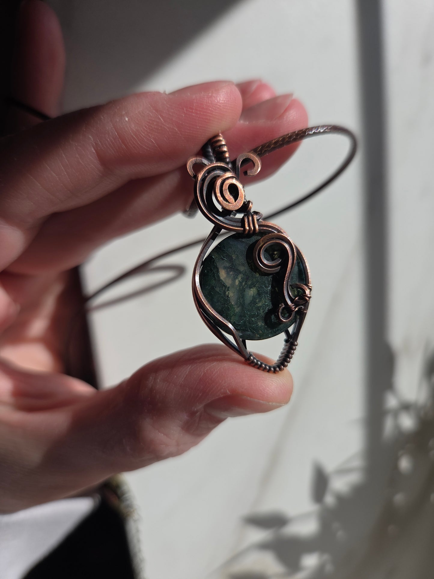 Woodland Whisper Amulet – Moss Agate Necklace 🌿