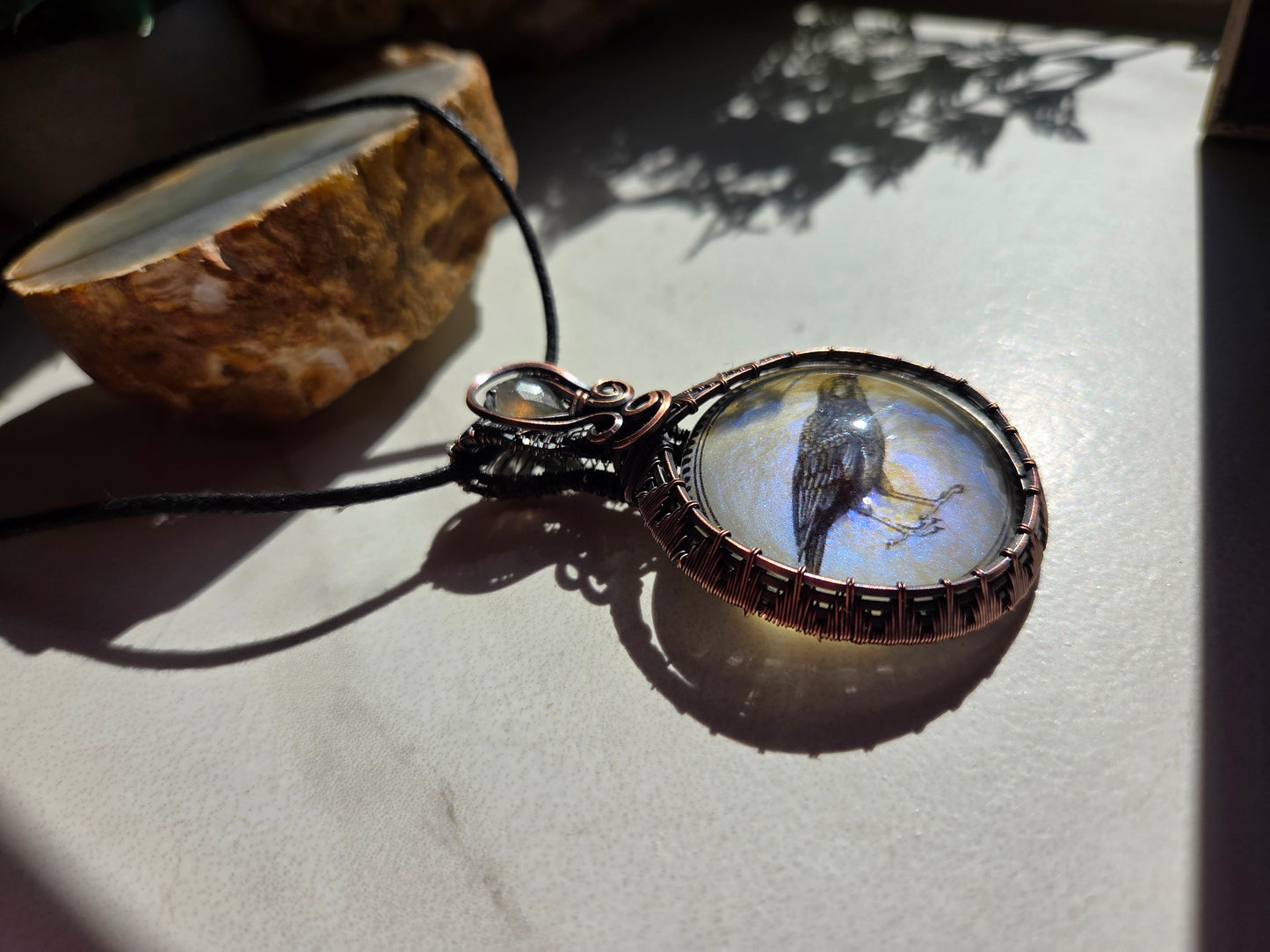 Labradorite Crow Necklace 💙🐦‍⬛