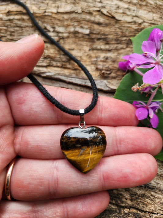 Tigers Eye Heart Necklace