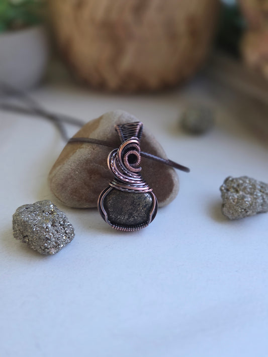 Golden Earth Charm Necklace 💛 Pyrite