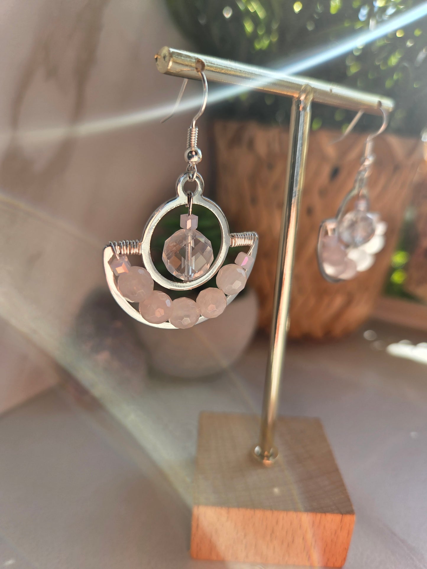 Rose Quartz Dangle Earrings 🌹