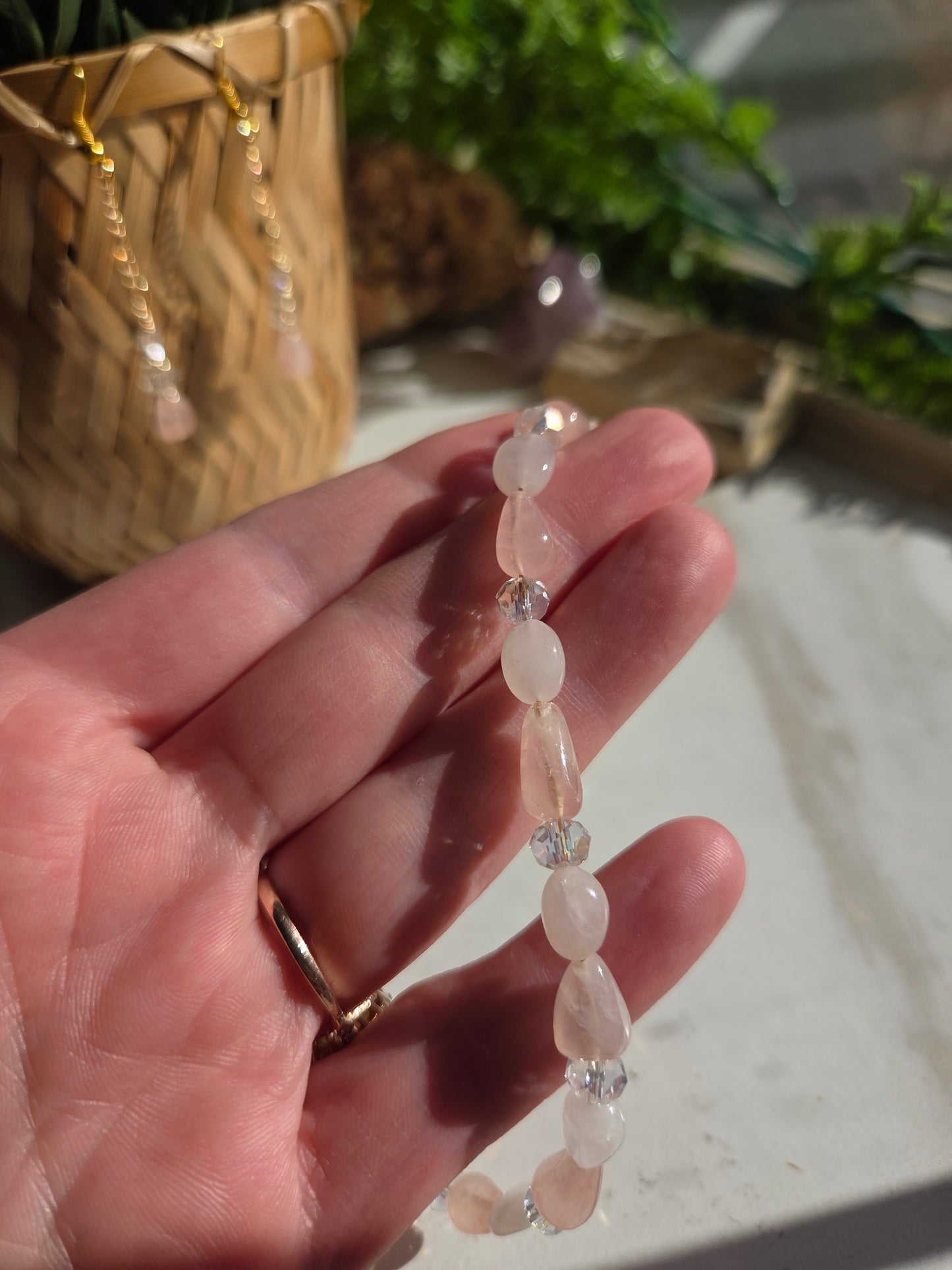 Rose Quartz Necklace, Bracelet & Earring Set 🌹