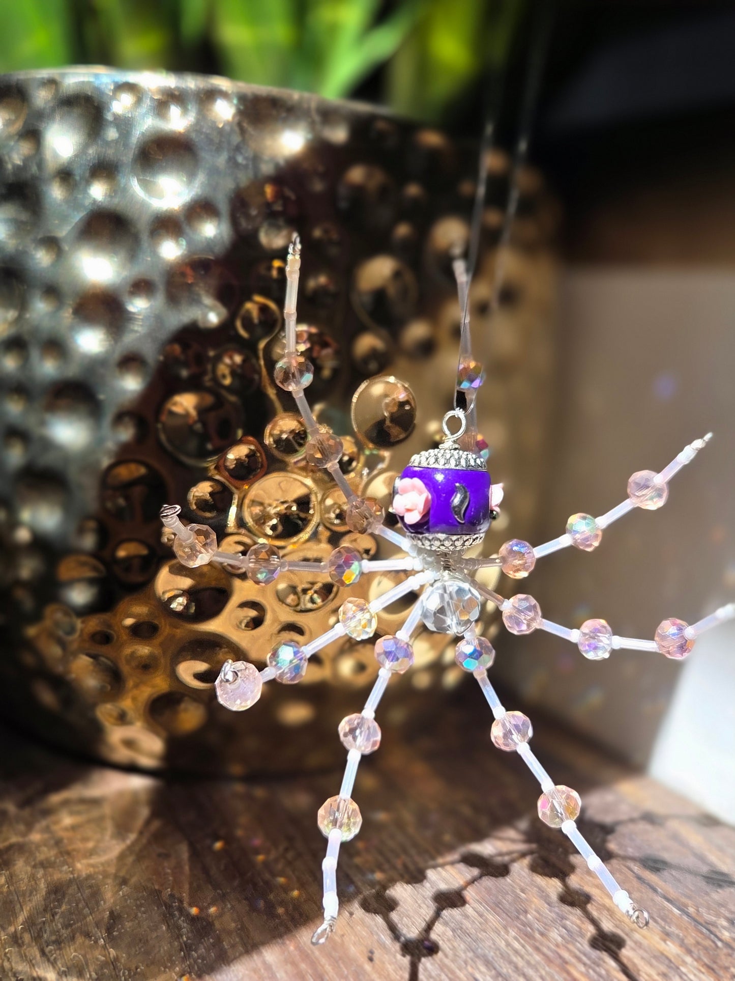 Beaded Sparkle Spider 🌹Pink/Purple