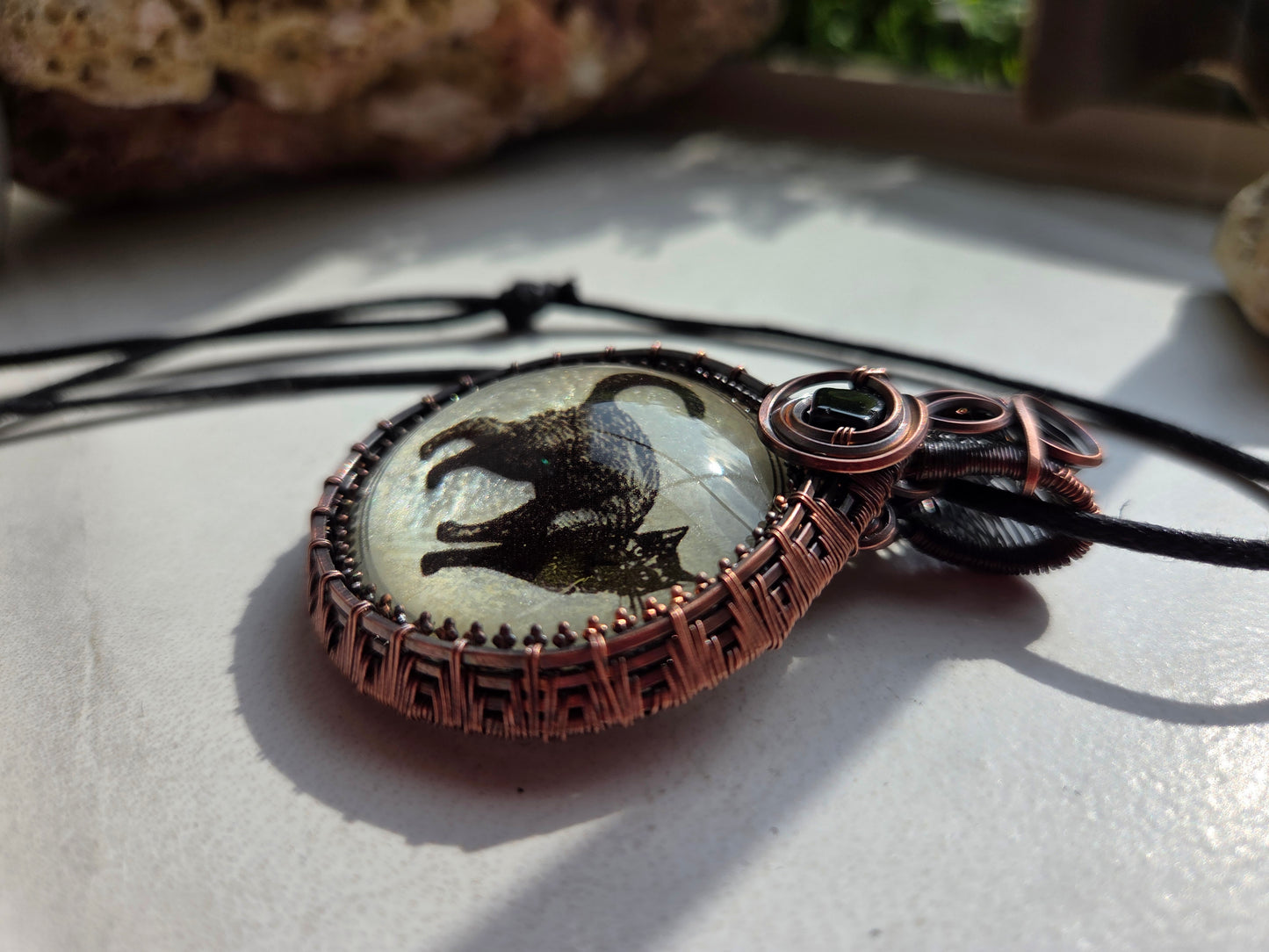 Black Tourmaline Cat Necklace 🐈‍⬛️