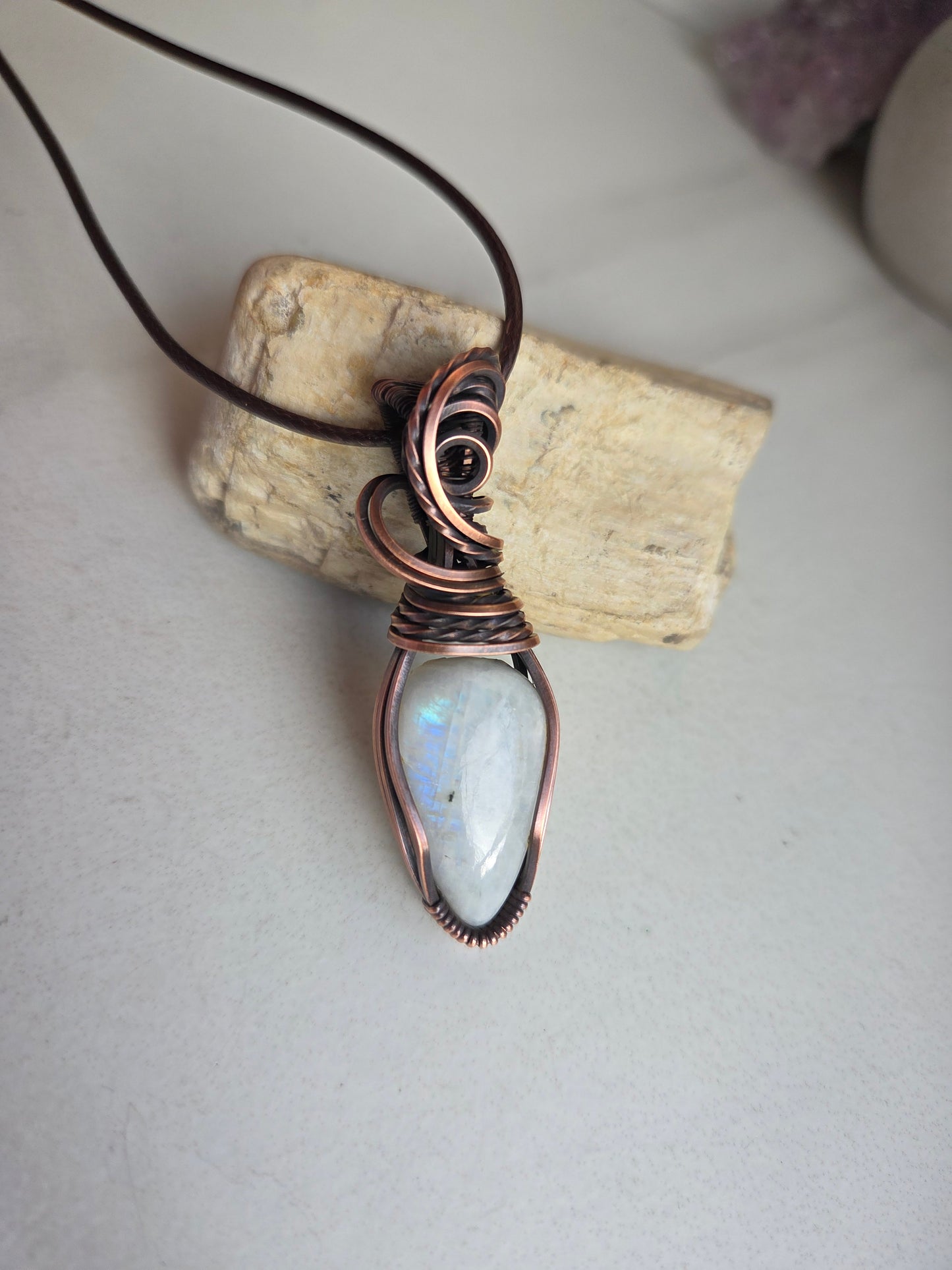 Rainbow Moonstone Necklace 🌈🌙