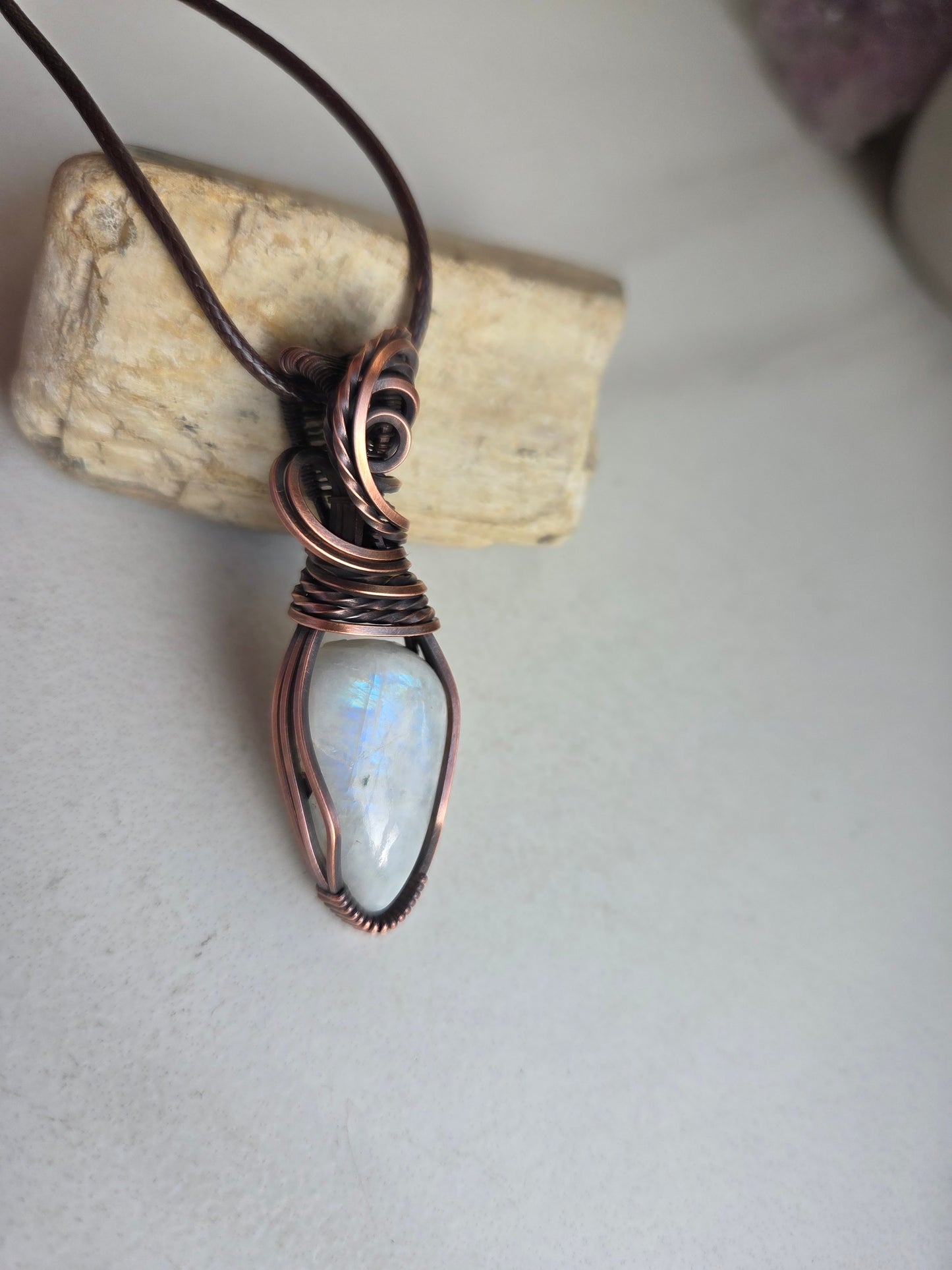 Rainbow Moonstone Necklace 🌈🌙