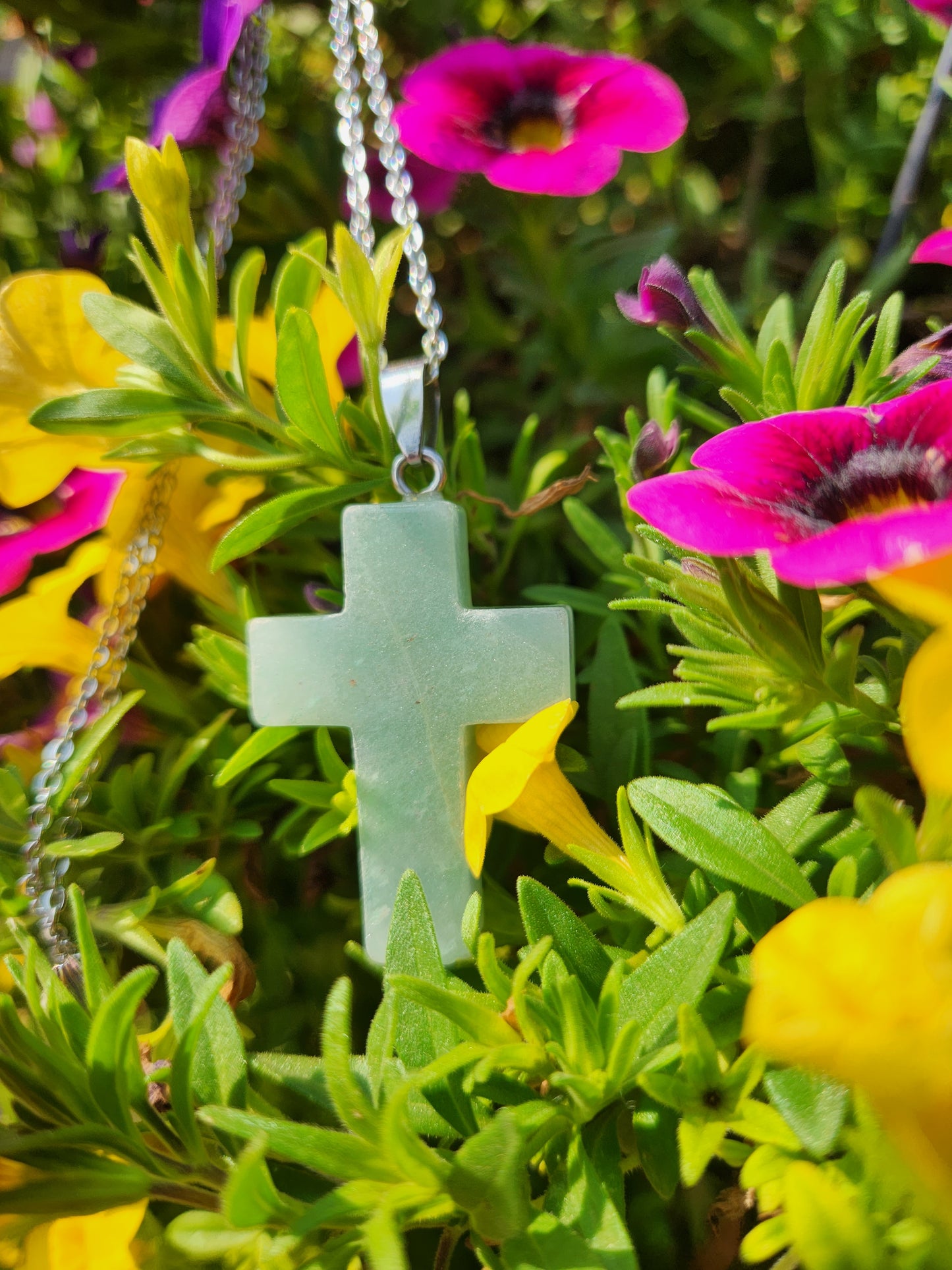 Green Aventurine Cross Necklace