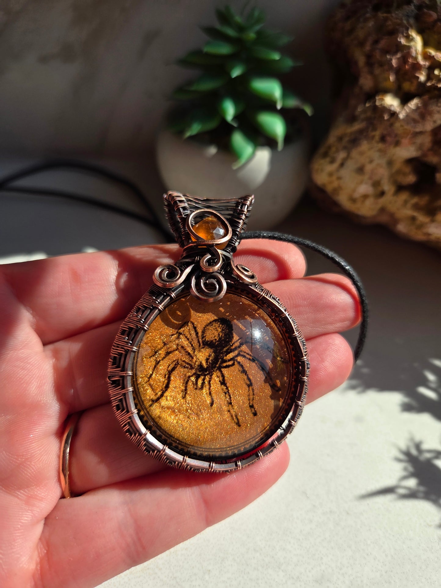 Carnelian Sipder Necklace 🕷🧡