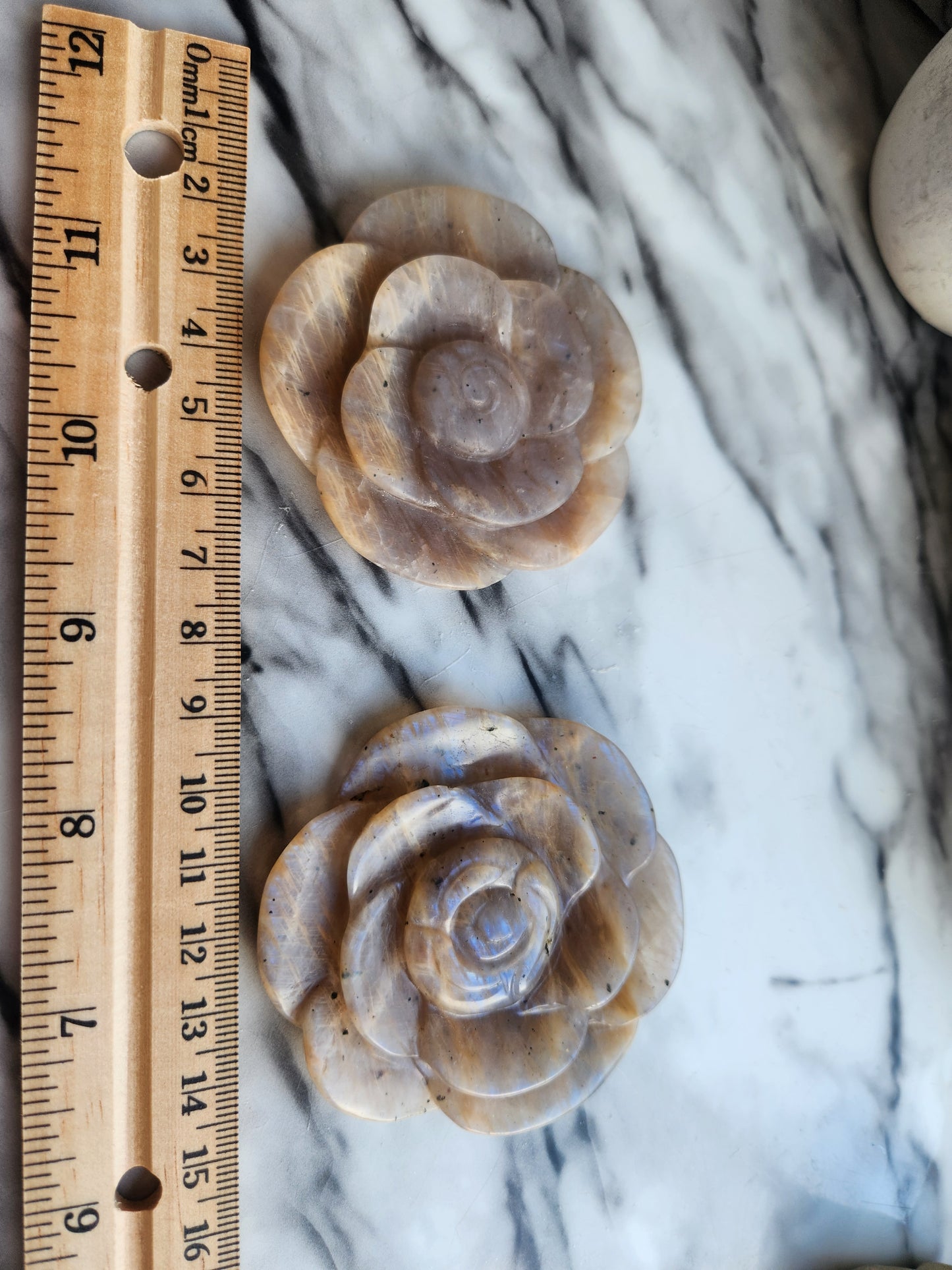 Moonstone Rose Carving