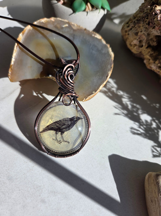 Labradorite Crow Necklace 🖤🐦‍⬛