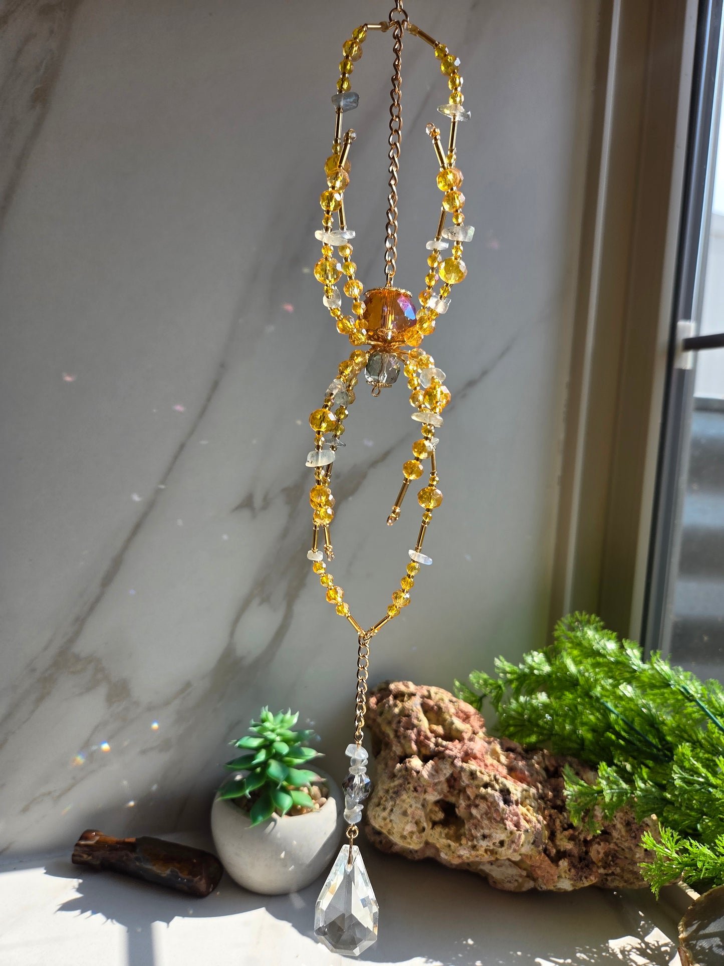 Labradorite Spider Suncatcher 🕷 🌌