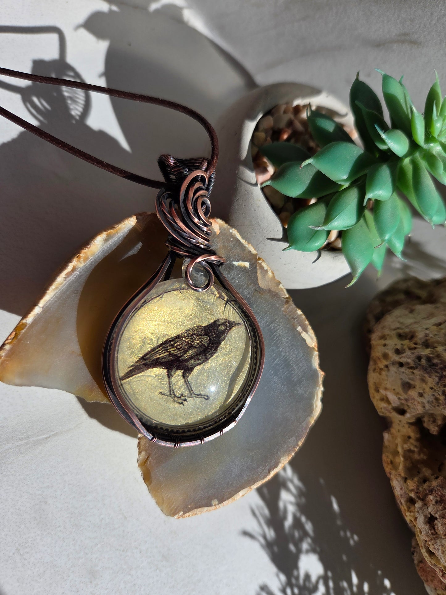 Labradorite Crow Necklace 🖤🐦‍⬛