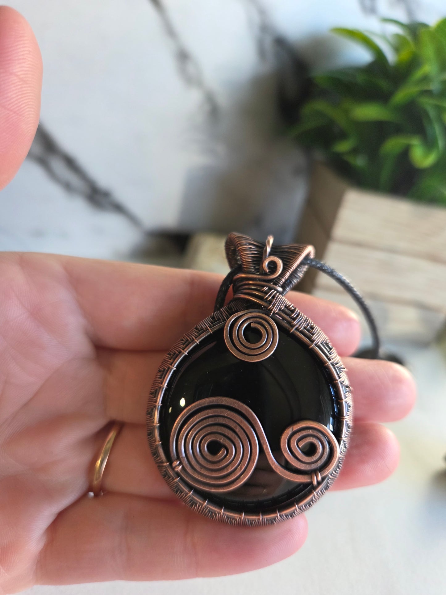 Shadow Spiral 🌀🖤 Black Obsidian  Necklace