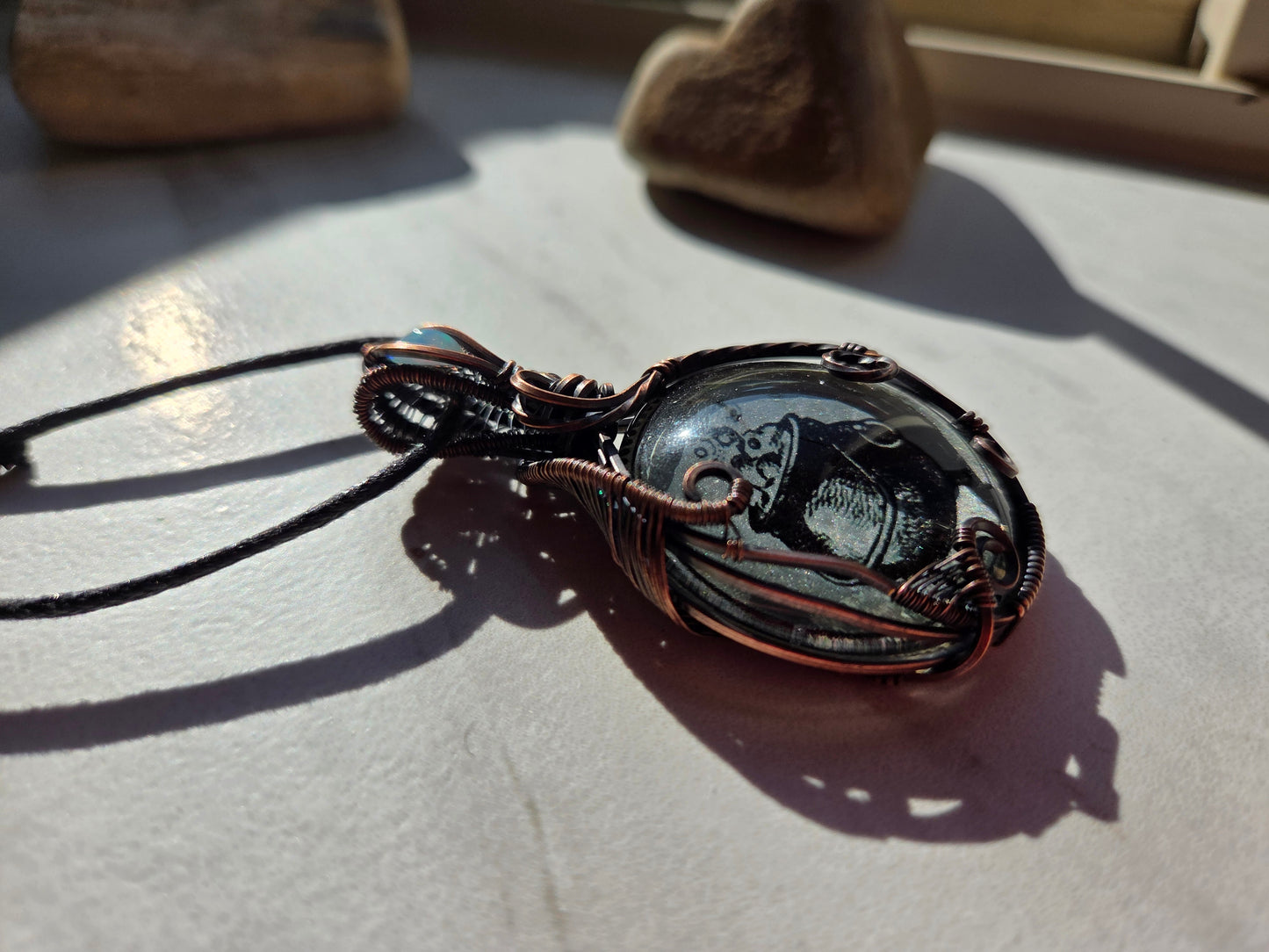 Fire Opal Cauldron Necklace 🧙‍♀️ 🔥