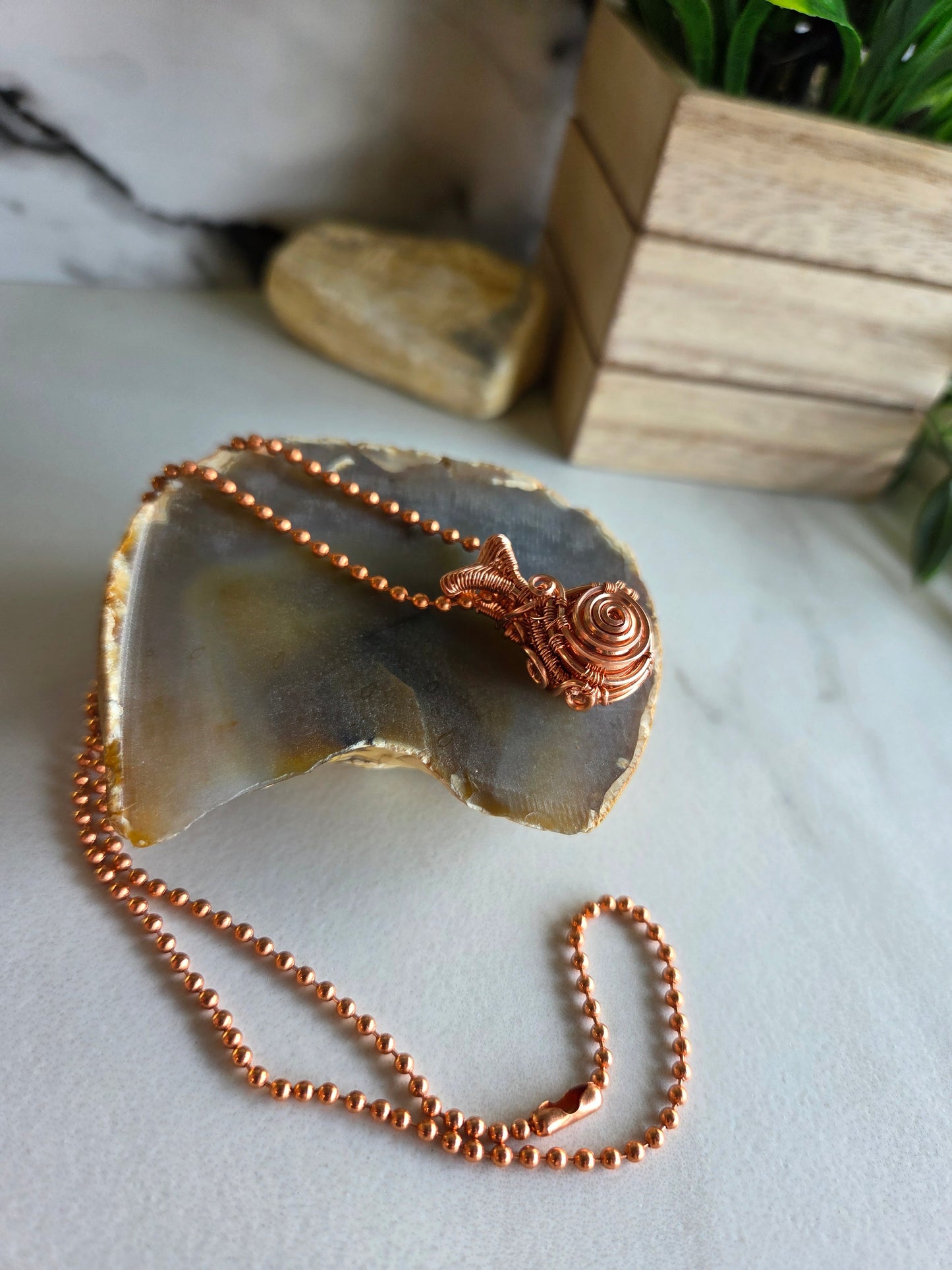 Copper Spiral Amulet Pendant
🌀🧡
