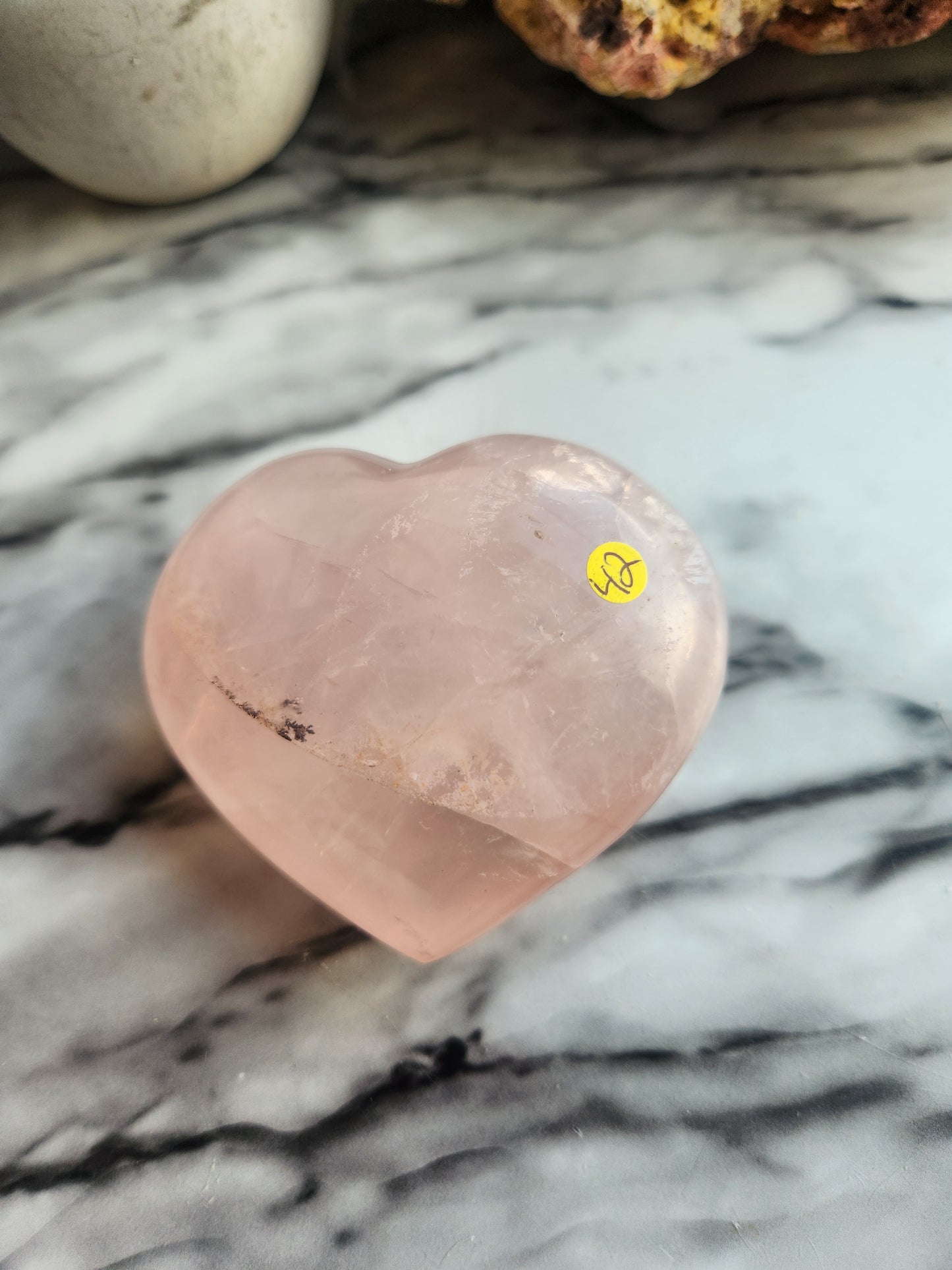 Rose Quartz Heart Carving