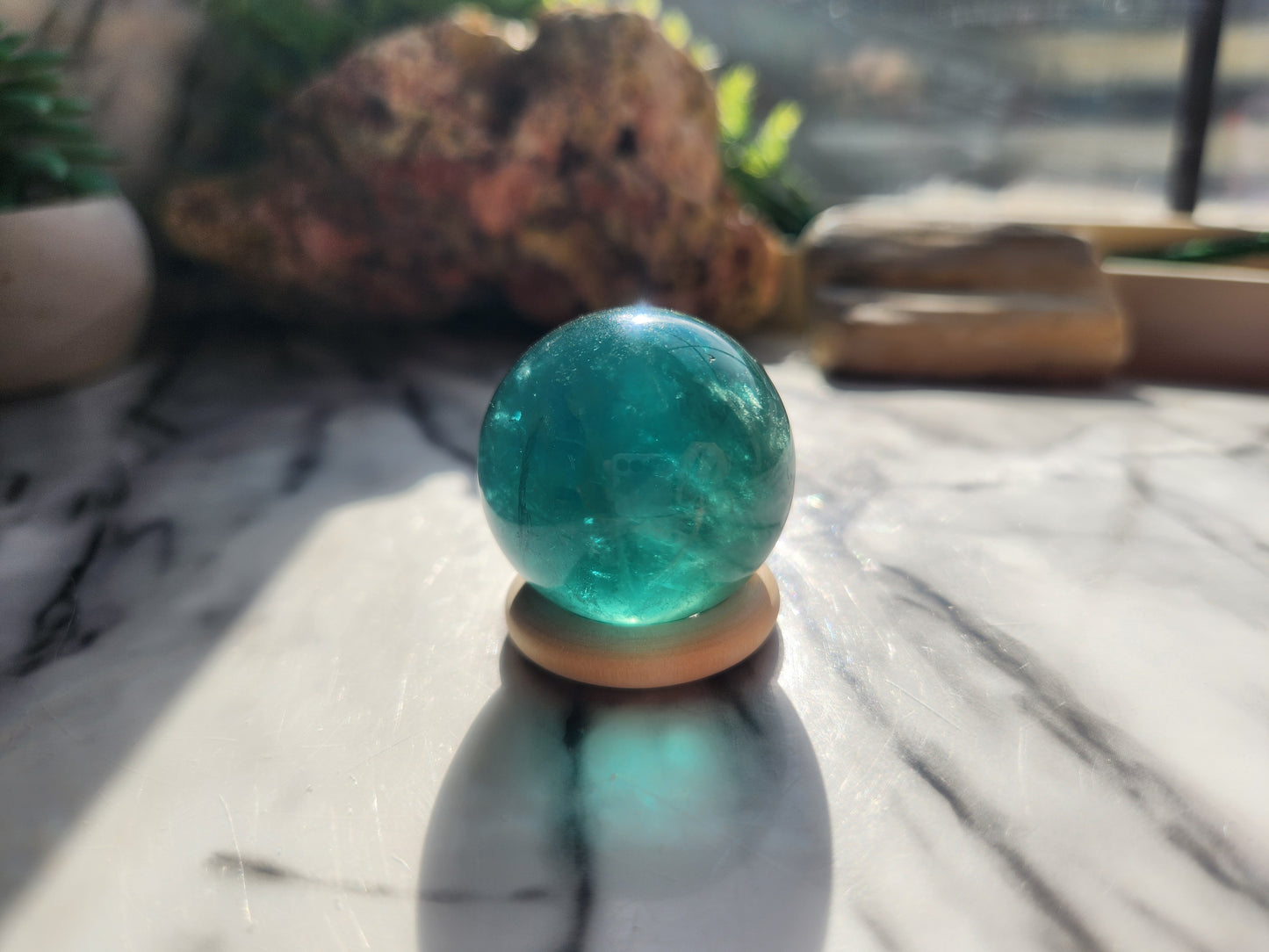 Green Fluorite Sphere