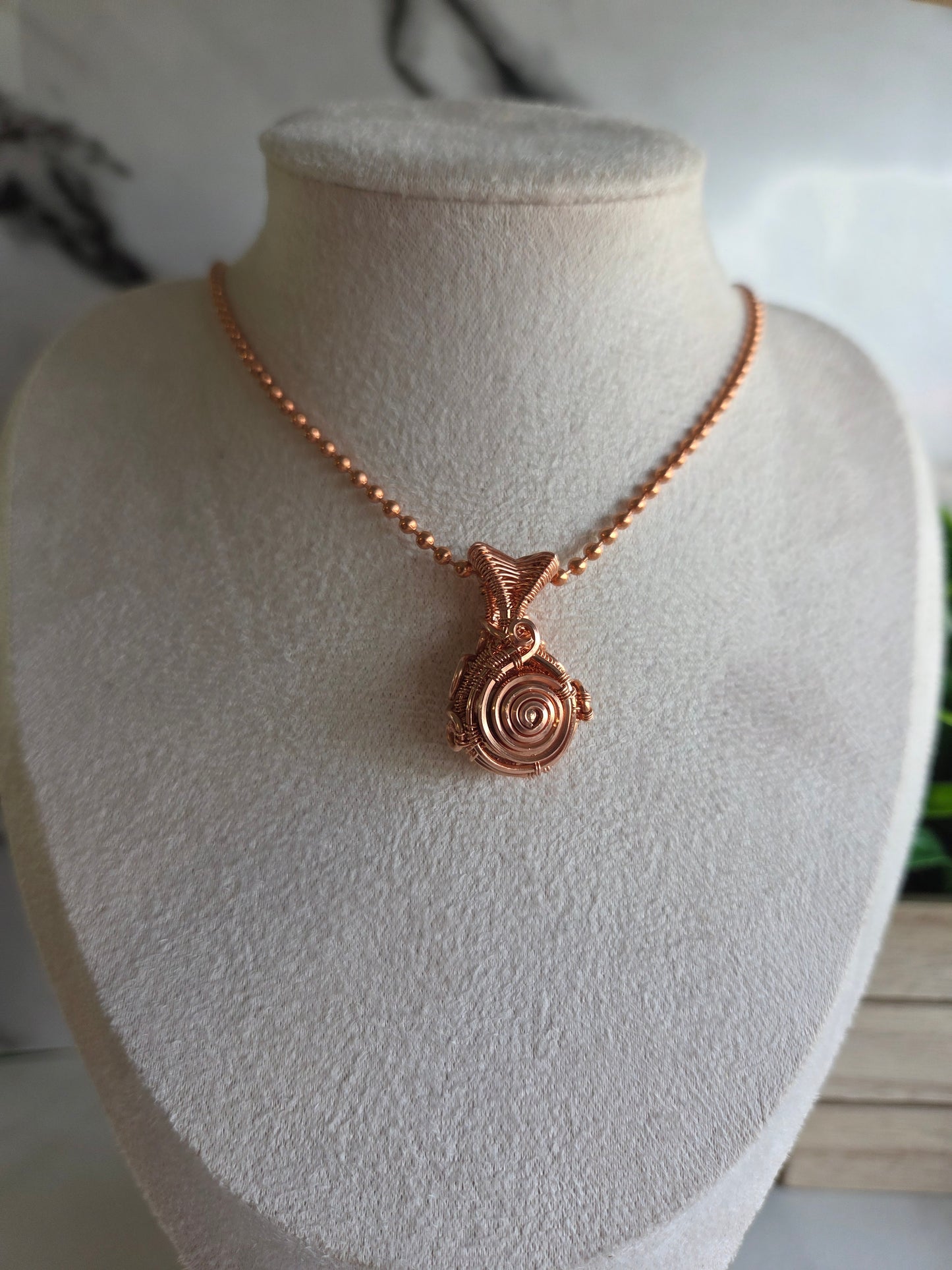 Copper Spiral Amulet Pendant
🌀🧡