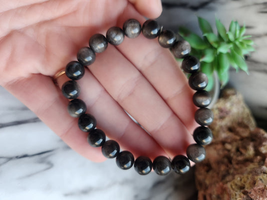 Silver Obsidian Bracelet