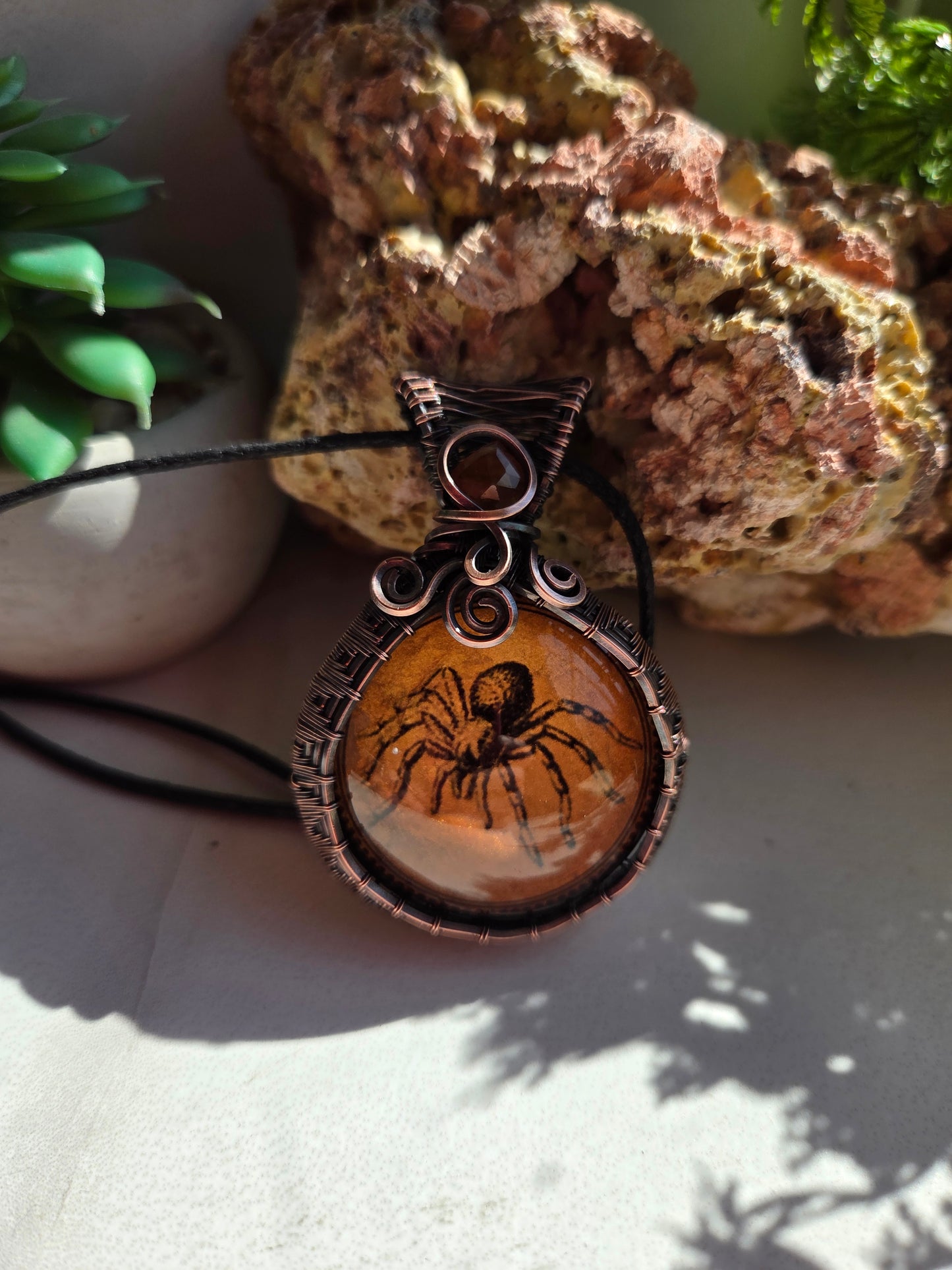 Carnelian Sipder Necklace 🕷🧡