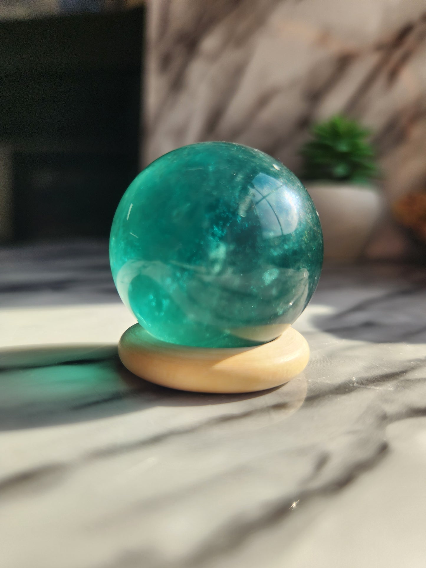 Green Fluorite Sphere