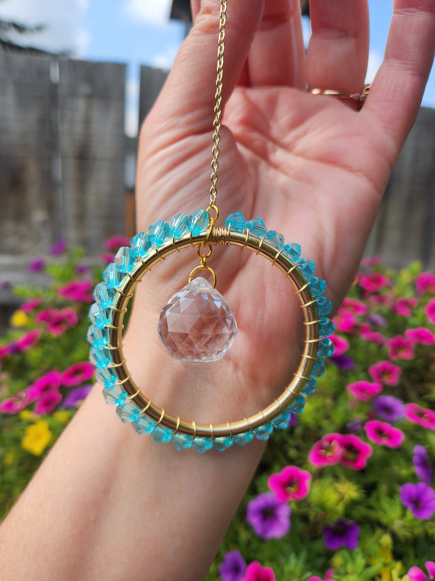 Blue Crystal Sun Catcher