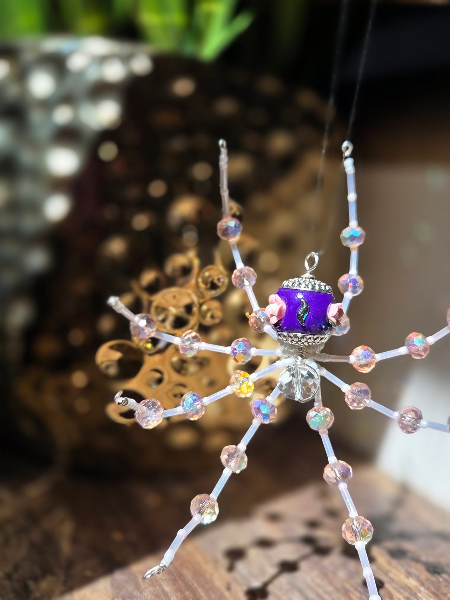 Beaded Sparkle Spider 🌹Pink/Purple