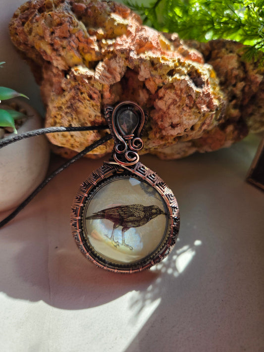 Labradorite Crow Necklace 💙🐦‍⬛