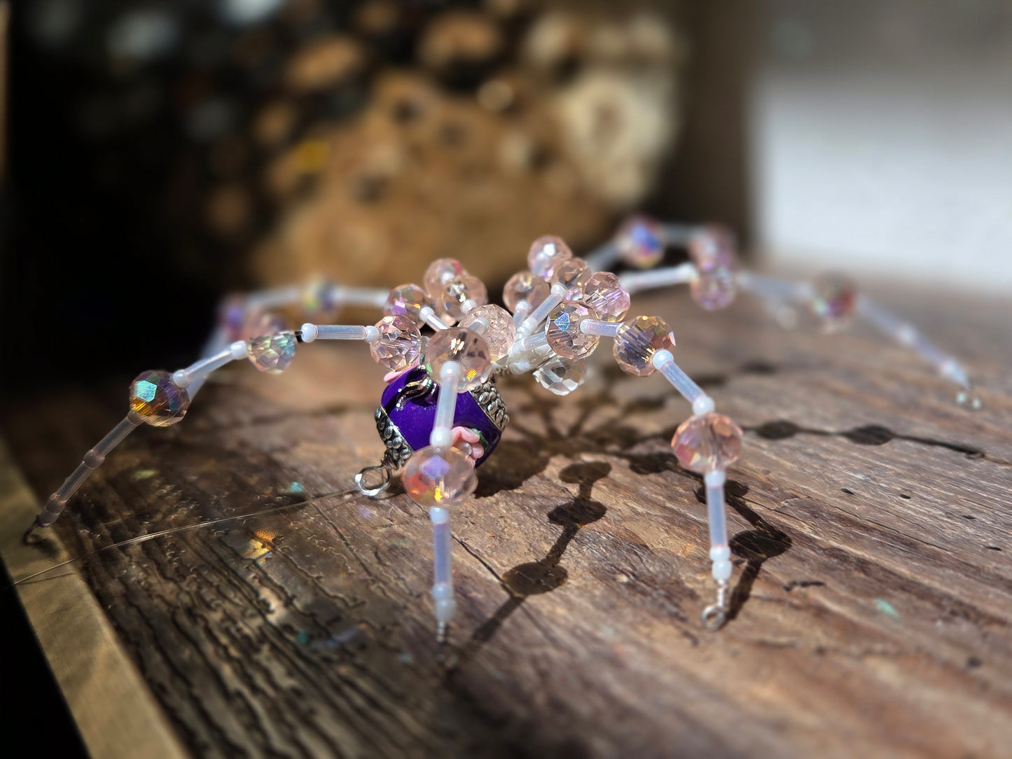 Beaded Sparkle Spider 🌹Pink/Purple