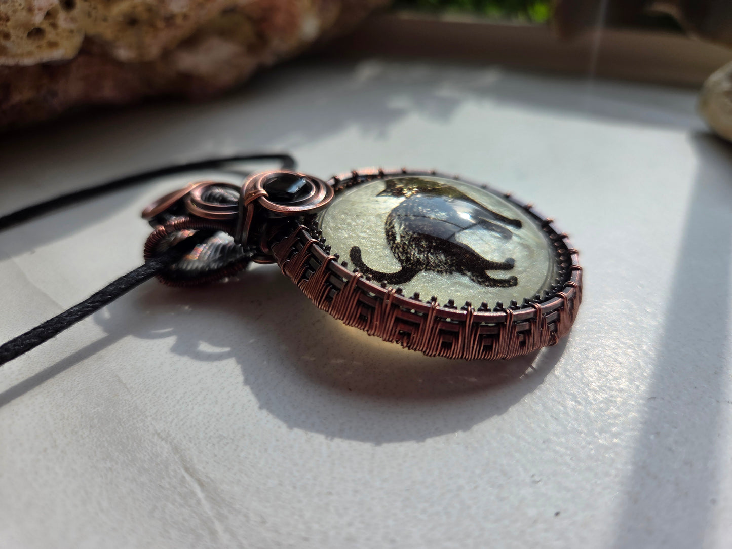 Black Tourmaline Cat Necklace 🐈‍⬛️