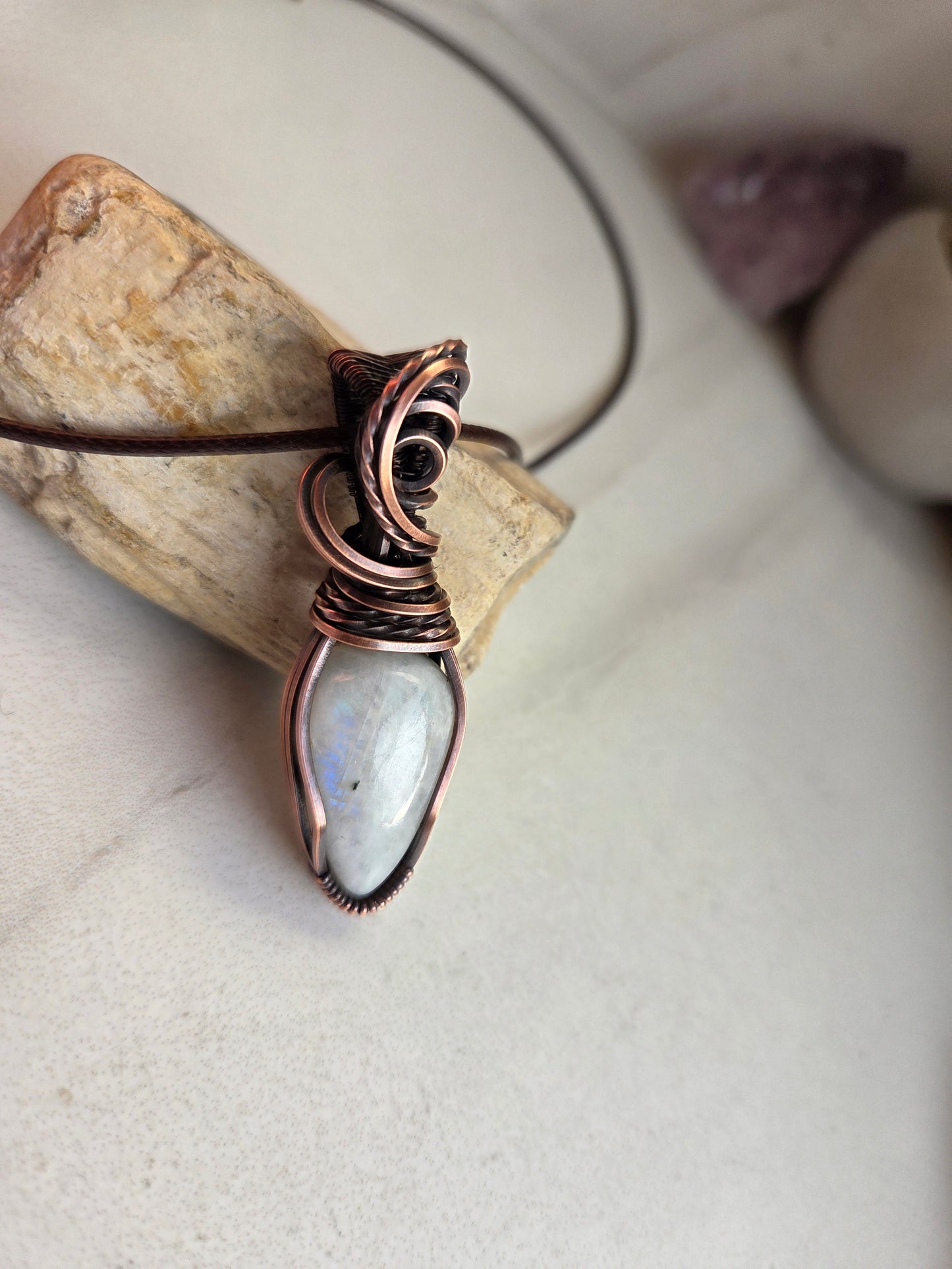 Rainbow Moonstone Necklace 🌈🌙
