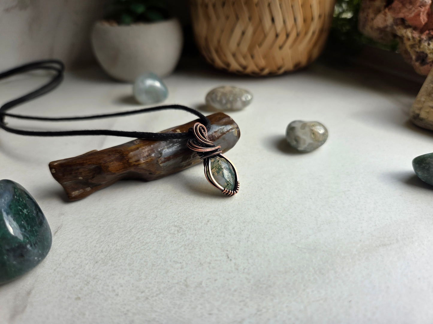 Mosslight Charm Necklace 🪴 Moss Agate