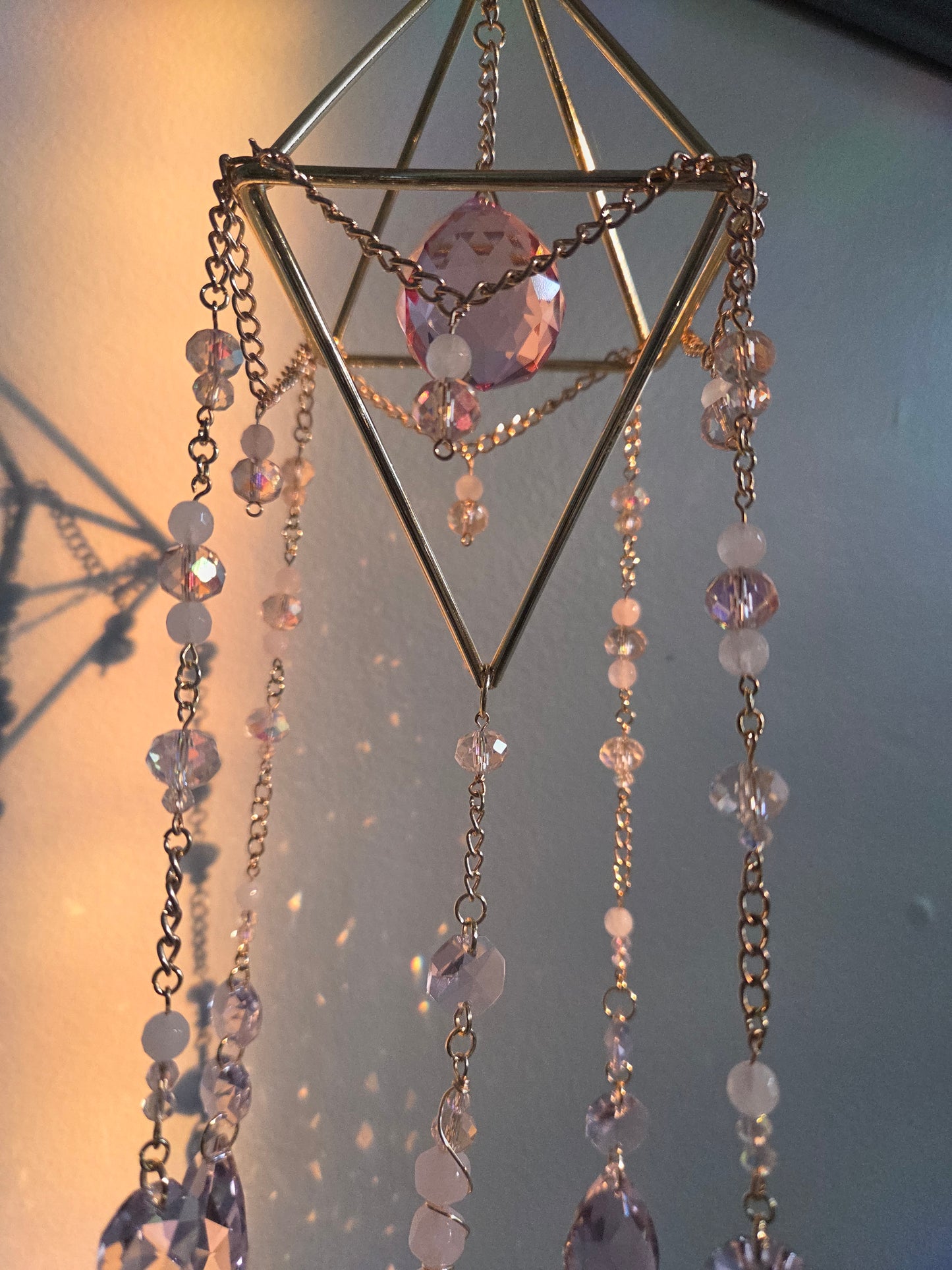Rose Quartz Hummingbird Suncatcher ☀️