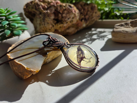 Labradorite Crow Necklace 🖤🐦‍⬛