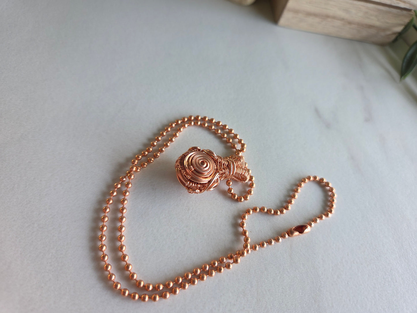 Copper Spiral Amulet Pendant
🌀🧡