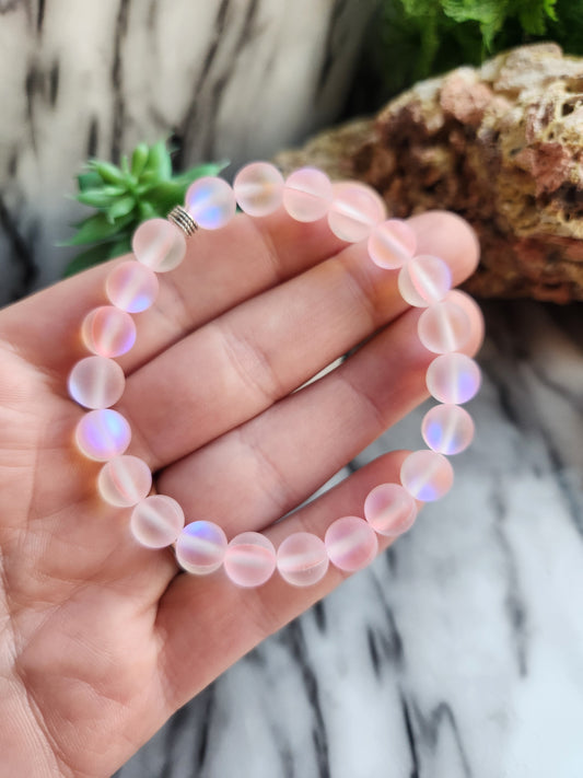 Pink Mermaid Glass Bracelet