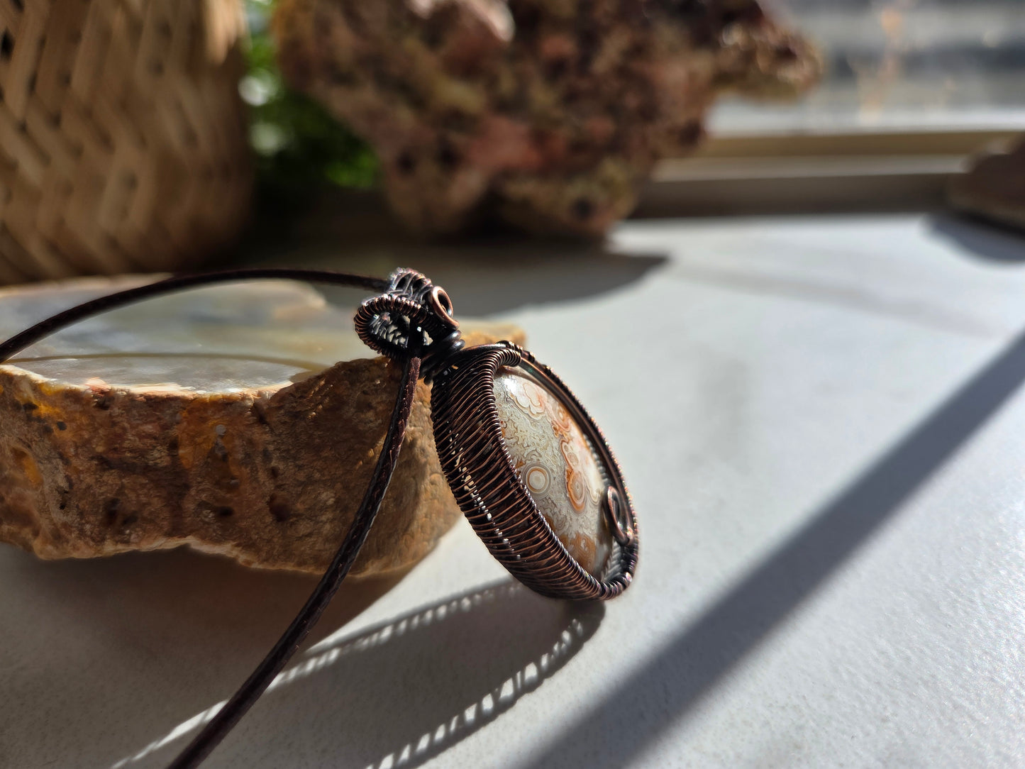 Desert Joy Amulet – Crazy Lace Agate Necklace 🏜