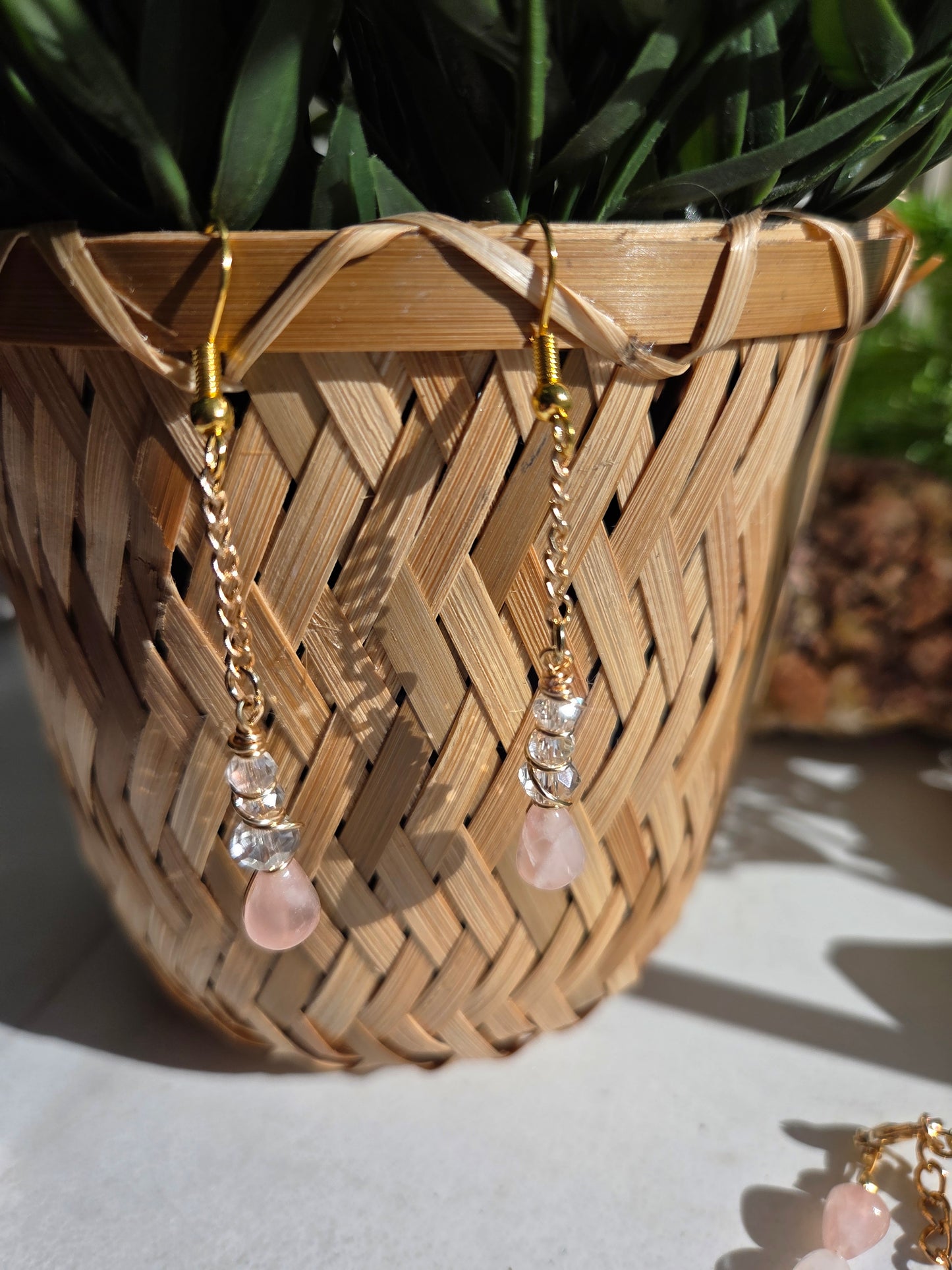 Rose Quartz Necklace, Bracelet & Earring Set 🌹