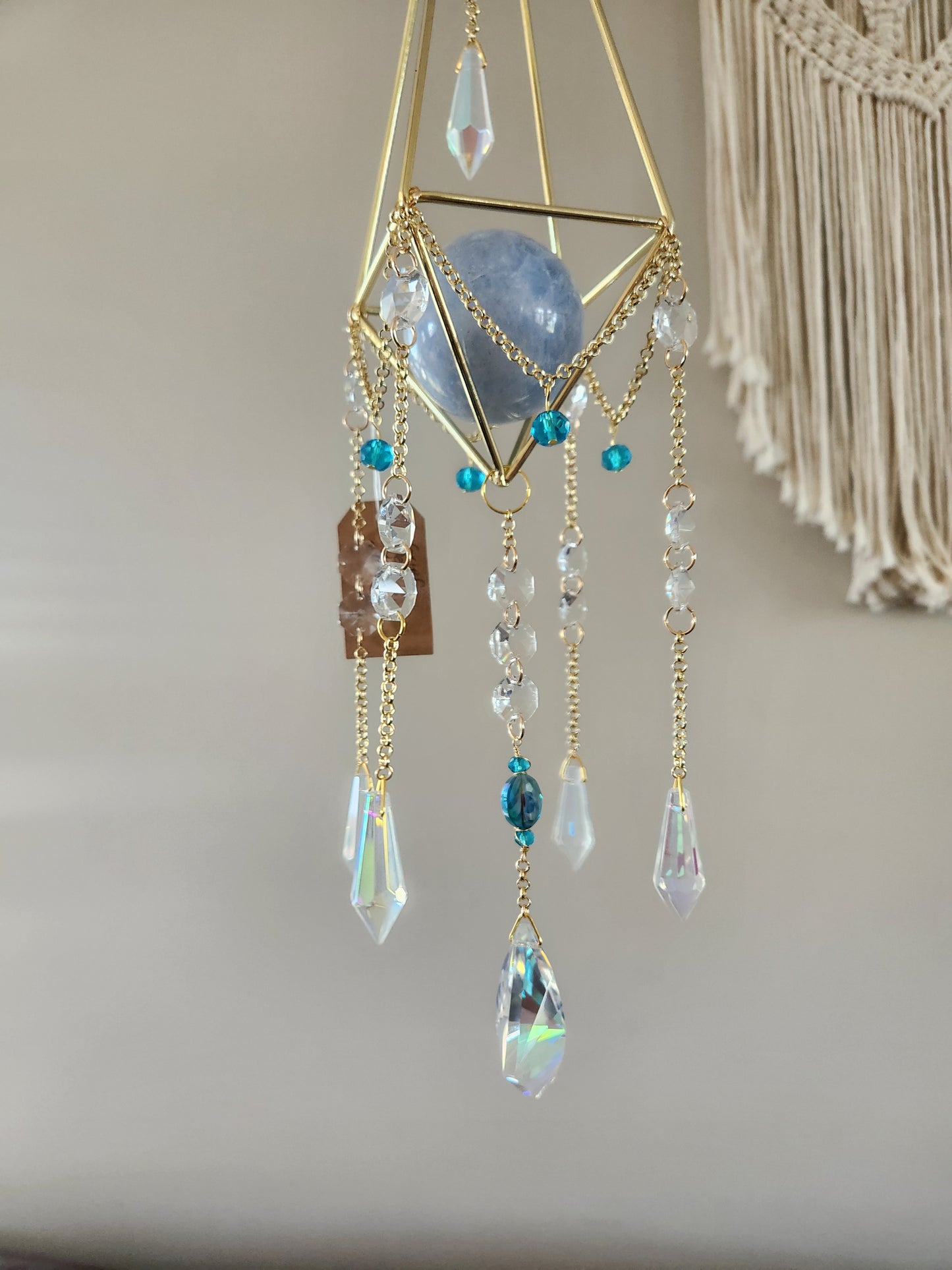 Blue Calcite Suncatcher