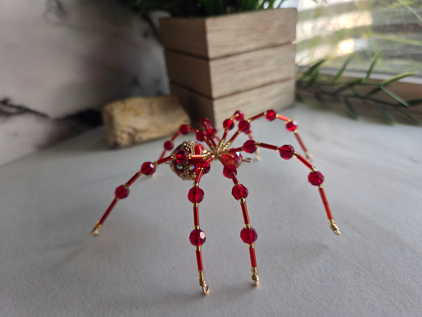Beaded Sparkle Spider ♥️ RED