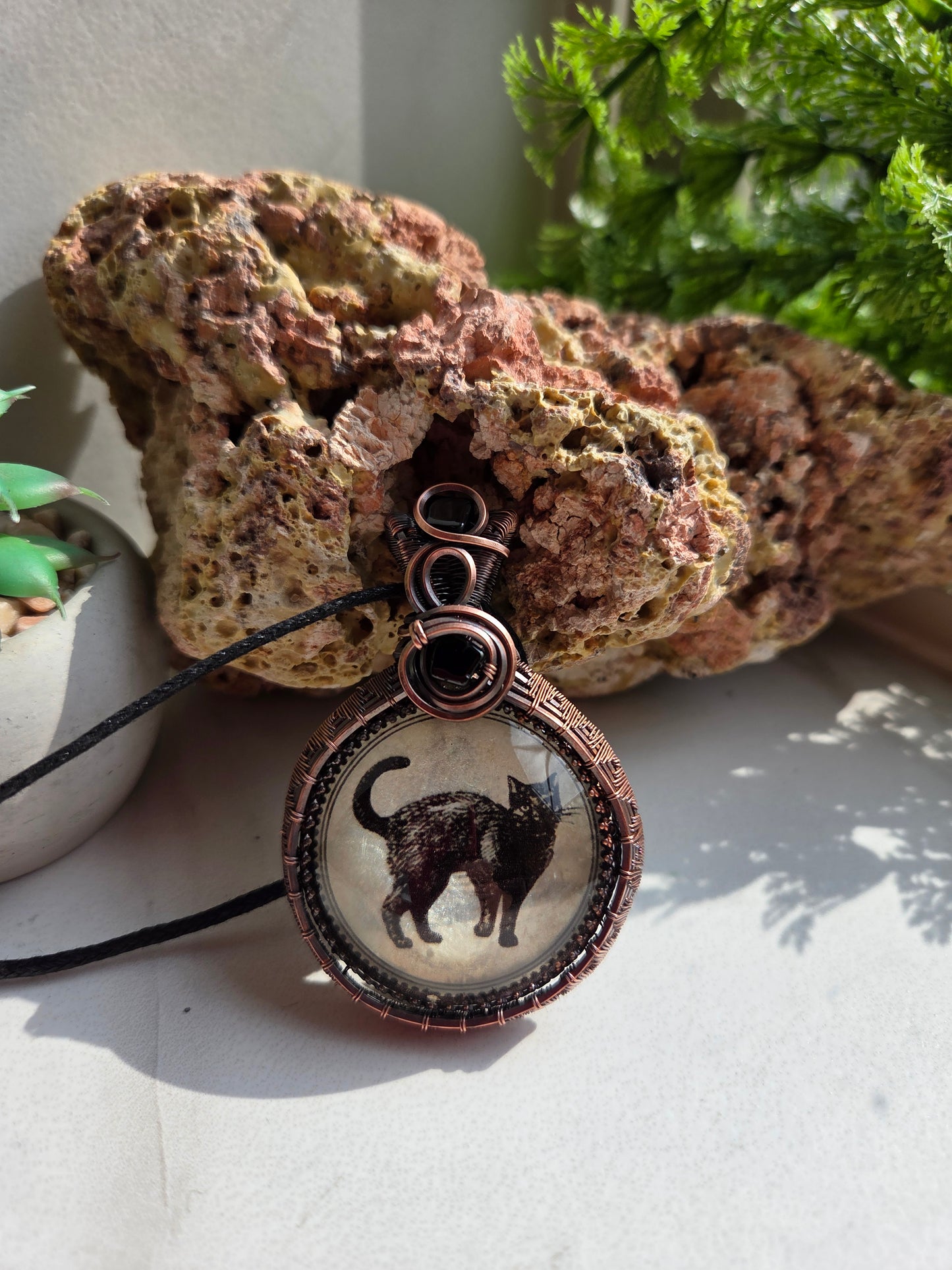 Black Tourmaline Cat Necklace 🐈‍⬛️